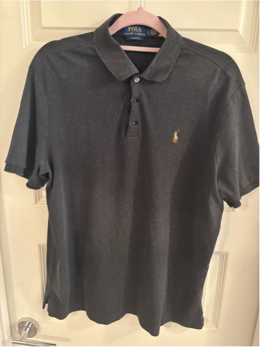Men's Polo Ralph Lauren Classic Fit Polo Shirt Black Size L